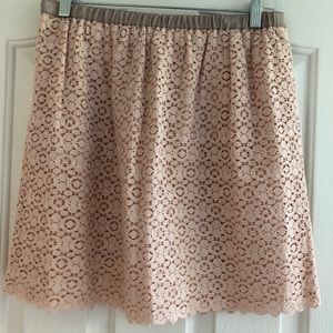 J.crew blush lace skirt